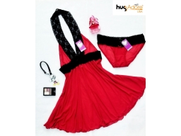 Váy ngủ Hug Cổ Choàng - Đỏ